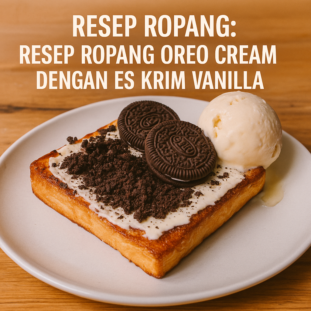 Resep Ropang Oreo Cream dengan Es Krim Vanilla